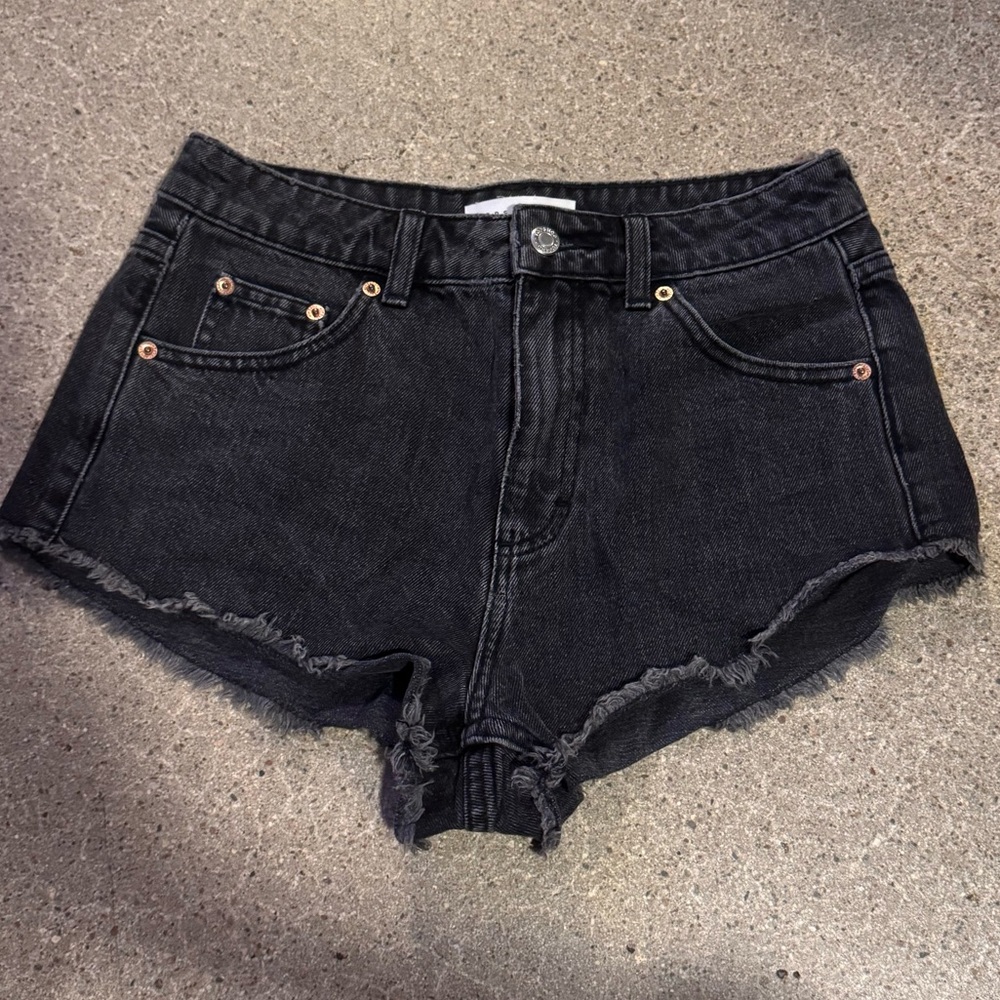 Topshop Black Denim Jean Shorts